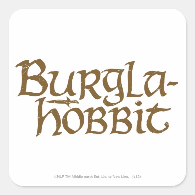 Pegatina Cuadrada Burgla Hobbit (Anverso)