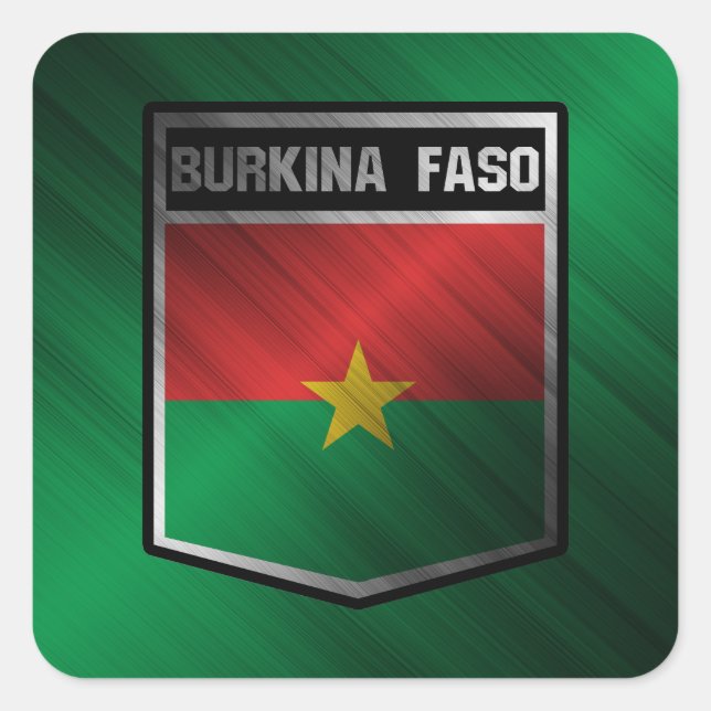 Pegatina Cuadrada Burkina Faso (Anverso)