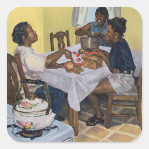 Pegatina Cuadrada Burla sazonada bien 1998