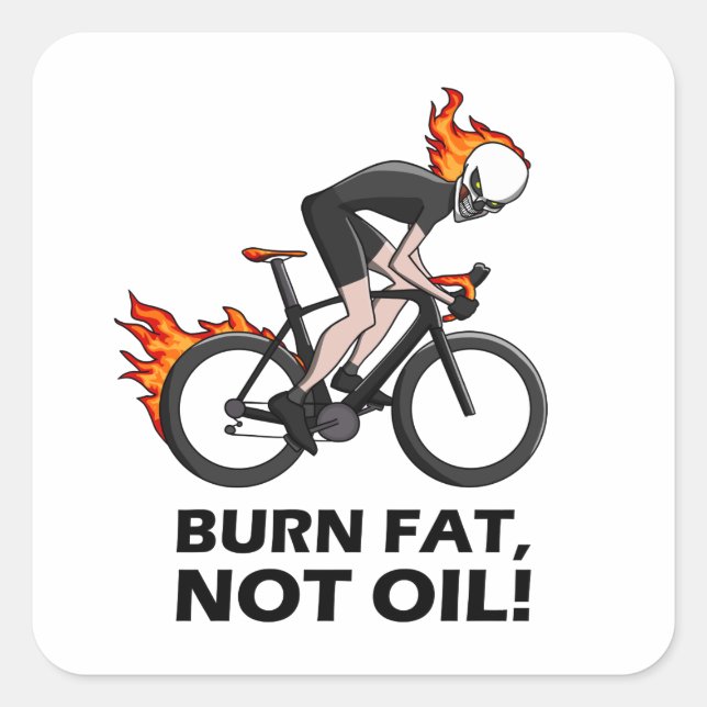 Pegatina Cuadrada burn not oil fat (Anverso)