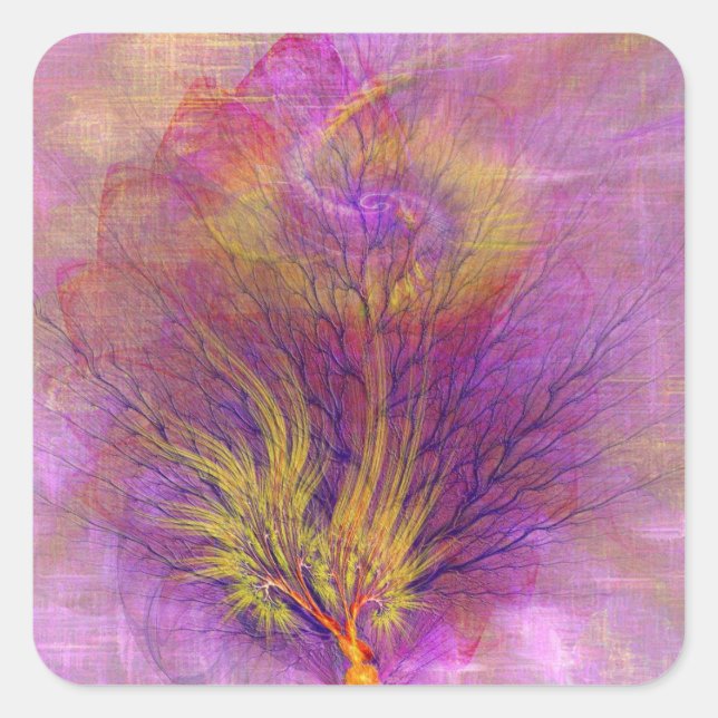 Pegatina Cuadrada Burning Bush (Anverso)