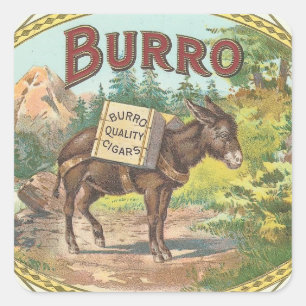 Pegatina Cuadrada Burro