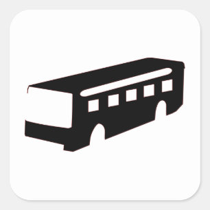 Pegatina Cuadrada Bus Silhouette