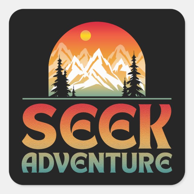 PEGATINA CUADRADA BUSCA AVENTURAS (Anverso)