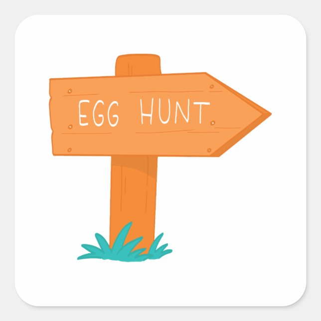 Pegatina Cuadrada Busca de Huevos (Anverso)