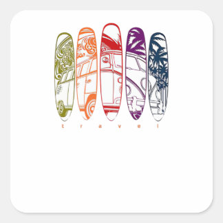 Pegatina Cuadrada Buscando ondas