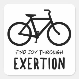 Pegatina Cuadrada Buscar alegría a través del ciclismo de ejercicio