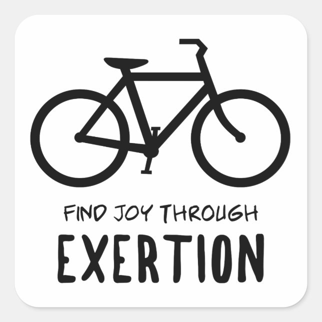 Pegatina Cuadrada Buscar alegría a través del ciclismo de ejercicio (Anverso)