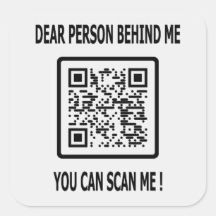 Pegatina Cuadrada Buscar código QR para presupuesto Inspirador