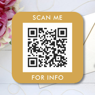 Pegatina Cuadrada Buscar plantilla de texto de código QR Personaliza
