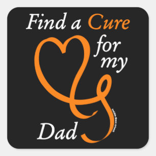 Pegatina Cuadrada Buscar una cura/corazón/papá...RSD/CRPS