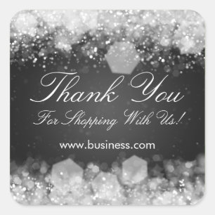 Pegatina Cuadrada Business Gracias A Sparkling Night Black