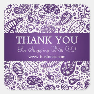 Pegatina Cuadrada Business Gracias Fashion Paisley Purple