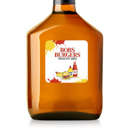 Pegatina Cuadrada Business Hamburger Hot dog Personalizado