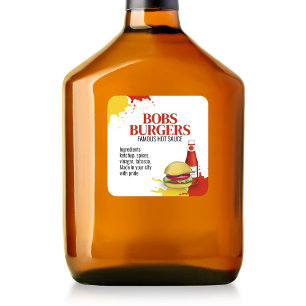 Pegatina Cuadrada Business Hamburger Hot dog Personalizado