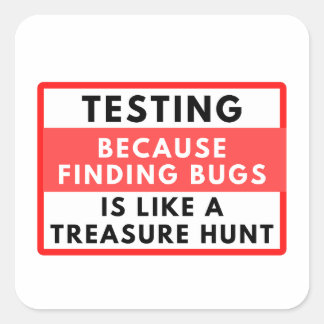 Pegatina Cuadrada Búsqueda de pruebas