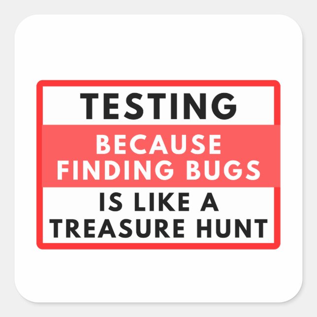 Pegatina Cuadrada Búsqueda de pruebas (Anverso)