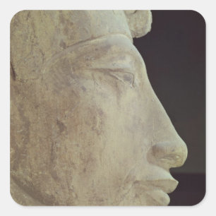 Pegatina Cuadrada Busto de Amenophis IV del templo de Amun,
