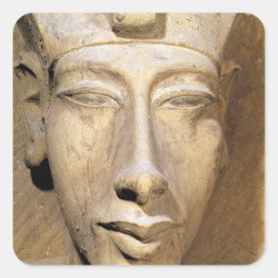 Pegatina Cuadrada Busto de Amenophis IV desde el templo de Amun