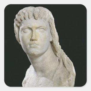 Pegatina Cuadrada Busto de Cleopatra II o sus hijas
