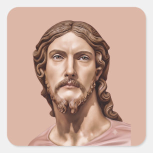 Pegatina Cuadrada BUSTO DE CRISTO EL SALVADOR por MICHELANGELO 2026