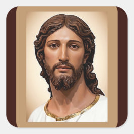 Pegatina Cuadrada BUSTO DE CRISTO EL SALVADOR por MICHELANGELO 2026