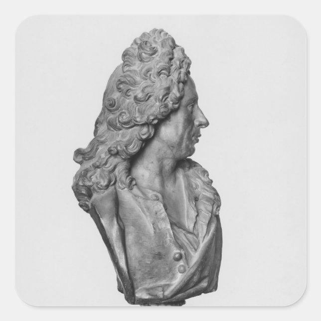 Pegatina Cuadrada Busto de Gerard Audran (Anverso)