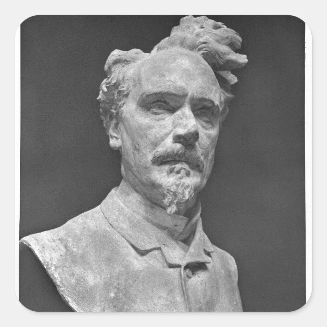 Pegatina Cuadrada Busto de Henri Rochefort (Anverso)