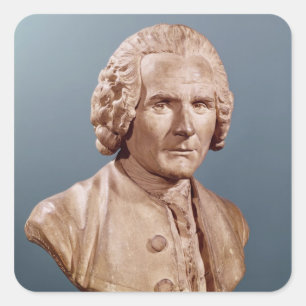 Pegatina Cuadrada Busto de Jean-Jacques Rousseau