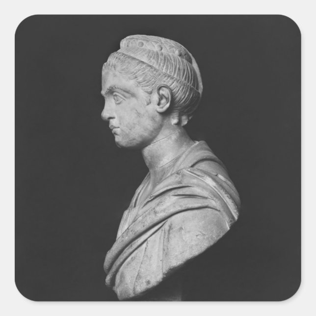 Pegatina Cuadrada Busto de Julia Mamaea (Anverso)