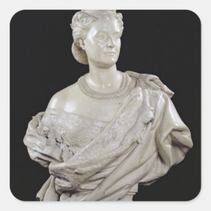 Pegatina Cuadrada Busto de la princesa Mathilde c.1862-63