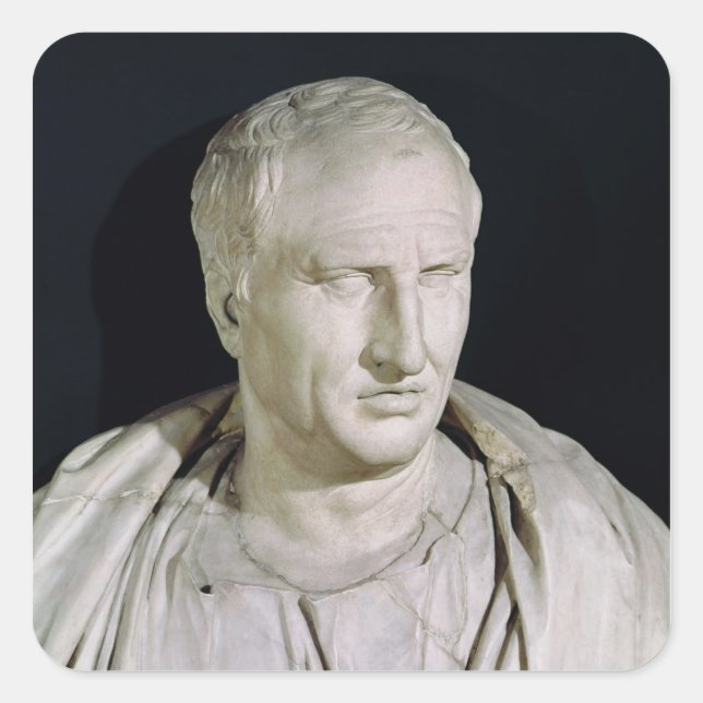 Pegatina Cuadrada Busto de Marcus Tullius Cicero (Anverso)