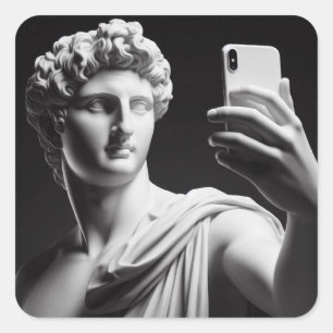 Pegatina Cuadrada Busto de mármol