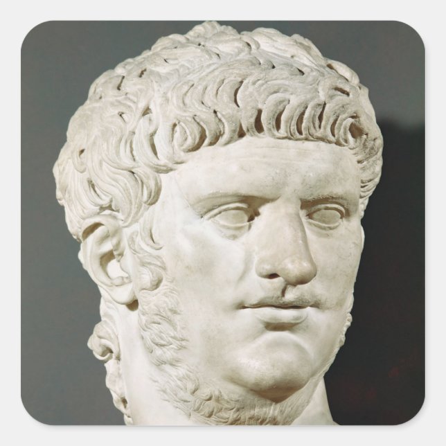 Pegatina Cuadrada Busto de Nero (Anverso)