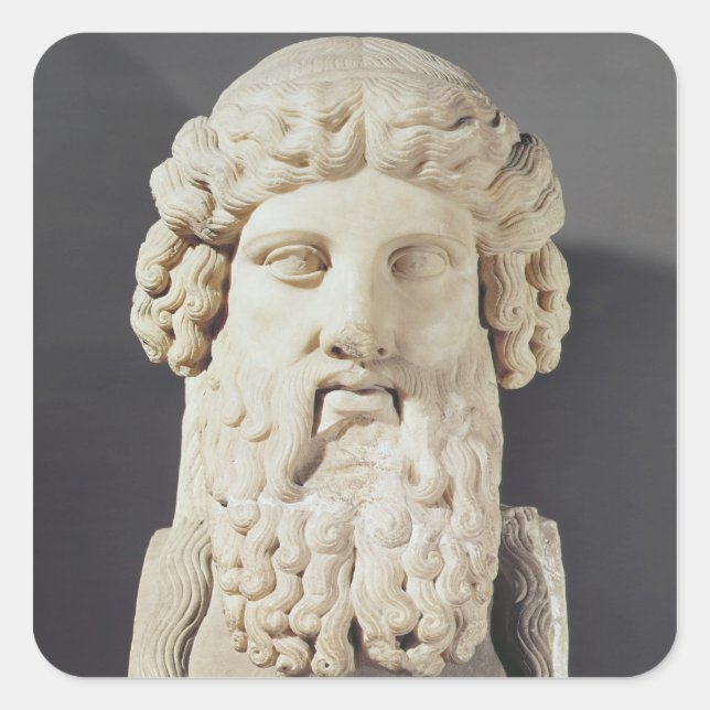 Pegatina Cuadrada Busto de Platón (Anverso)