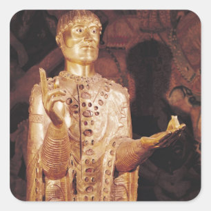 Pegatina Cuadrada Busto de San Baudime