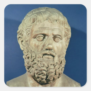 Pegatina Cuadrada Busto de Sófocles