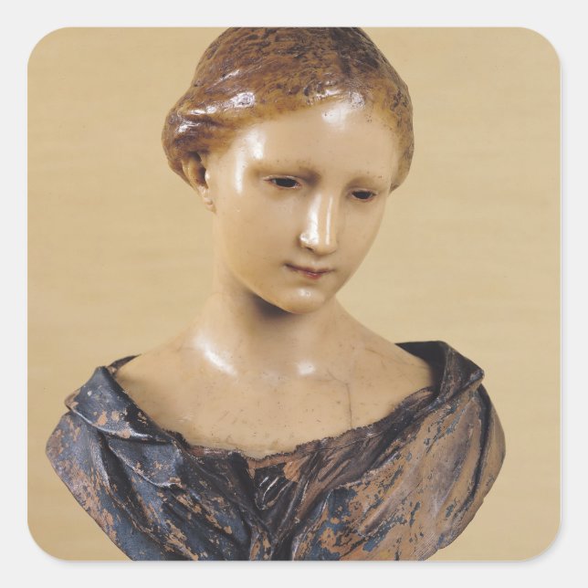 Pegatina Cuadrada Busto de una mujer (Anverso)