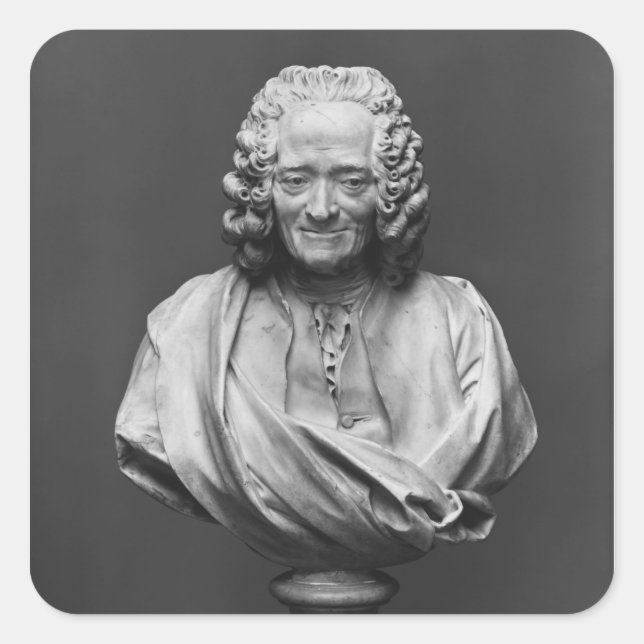 Pegatina Cuadrada Busto de Voltaire (Anverso)