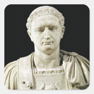 Pegatina Cuadrada Busto del emperador Domitiano