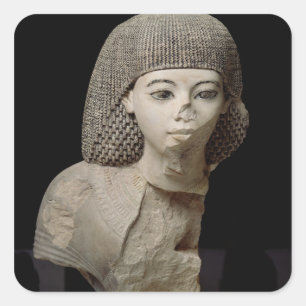 Pegatina Cuadrada Busto del escribano real, Meniou, nuevo reino