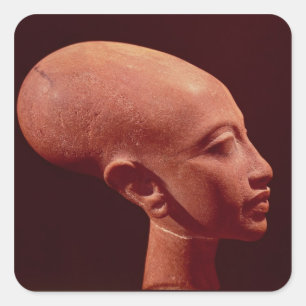 Pegatina Cuadrada Busto del retrato de una hija de rey Akhenaten