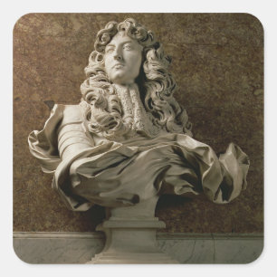 Pegatina Cuadrada Busto retrato de Luis XIV (1638-1715), 1665, (mar