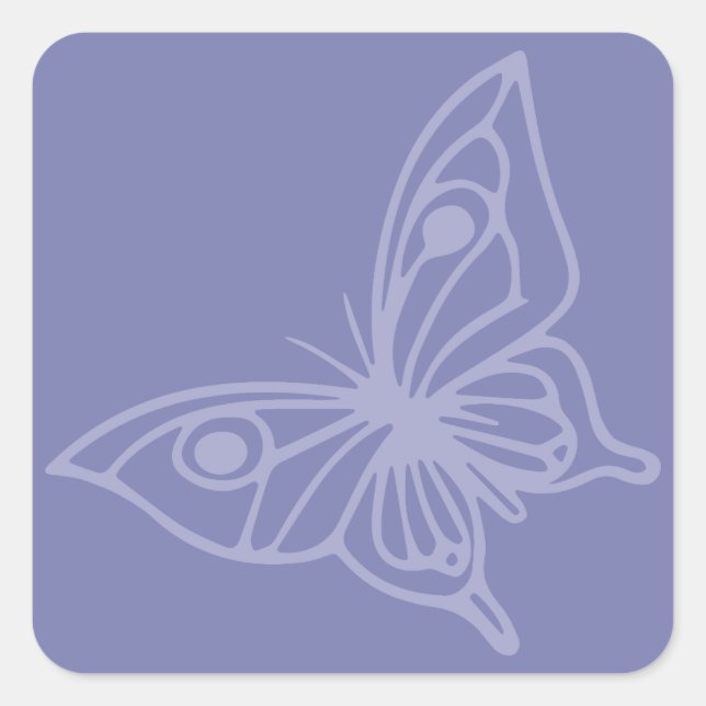 Pegatina Cuadrada Butterfly Garden Butterfly Blue (Anverso)