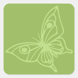 Pegatina Cuadrada Butterfly Garden Butterfly Green