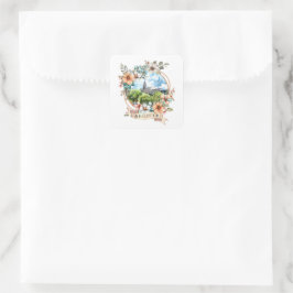 Pegatina Cuadrada Buzet Croacia