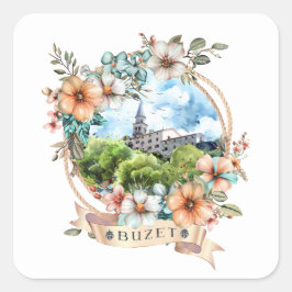 Pegatina Cuadrada Buzet Croacia