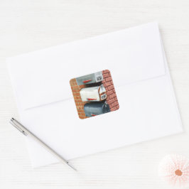 PEGATINA CUADRADA BUZÓN DE CORREO BUZÓN POSTCROSSING