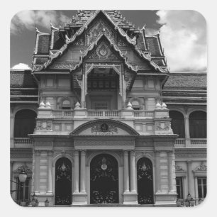 Pegatina Cuadrada BW Tailandia Bangkok Grupo Chakri 1970