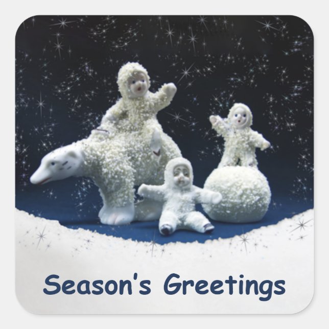Pegatina Cuadrada Bye Bye Snow Babies (Anverso)